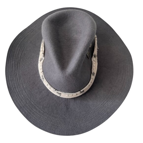 Lucky Brand Milagro & Stitch Grey Wool Boho Hat With Embellished Band - Picture 3 of 8